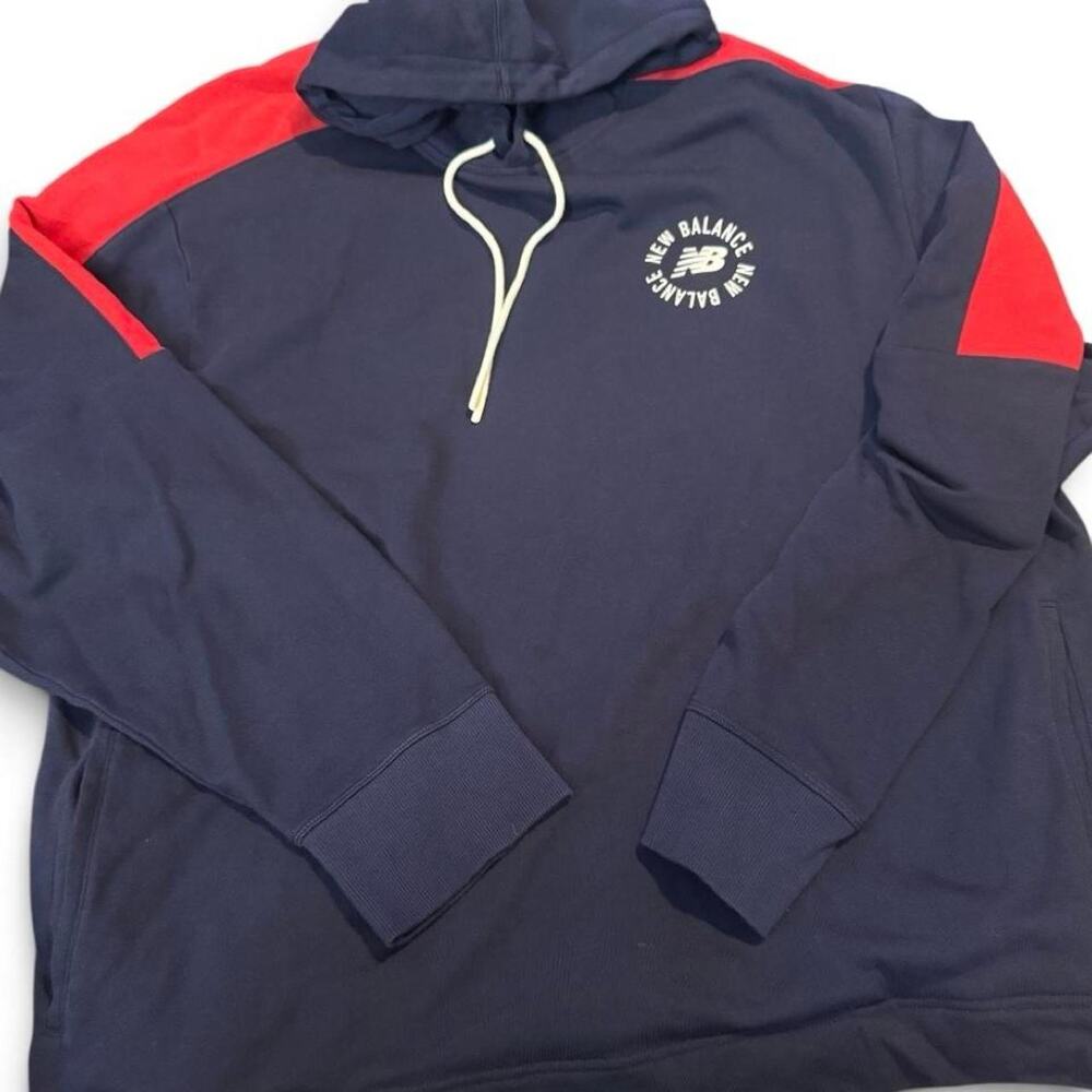 New Balance Navy Red Colorblock Pullover Hoodie Men’s 2XL